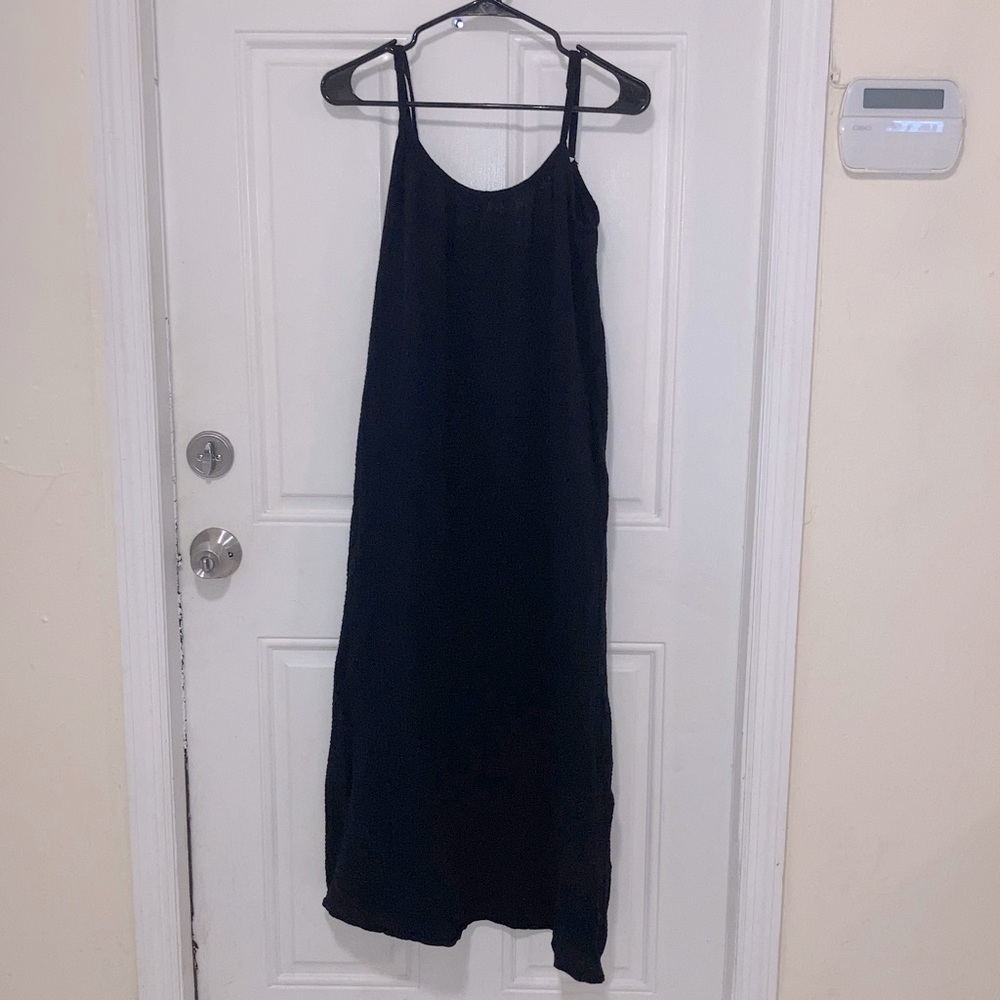 Cotton gauze midi dress keyhole and bow detail on back